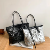 INS Women Winter Down Bags Feather Space Cotton Padded Handbags