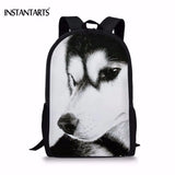 3D Husky Print School Backpack for Teens