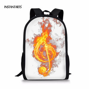 Flame Music Notes School Bag for Boys Girls