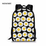 Vintage Daisy Printed Backpack for Teenage Girl Student