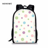 Art Dot Pattern Printed School Bag Girl Shoulder Bookbags