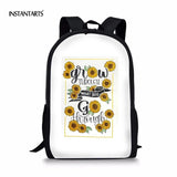 Sunflower Print School Backpack Girl Satchel Retro Bag Hot Sales