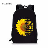 Sunflower Print School Backpack Girl Satchel Retro Bag Hot Sales