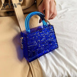 Ice Crack Transparent Lipstick Bags Chain Jelly Women'S Shoulder Bag