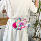 Funny Personality Ice Cream Car Messenger Bag