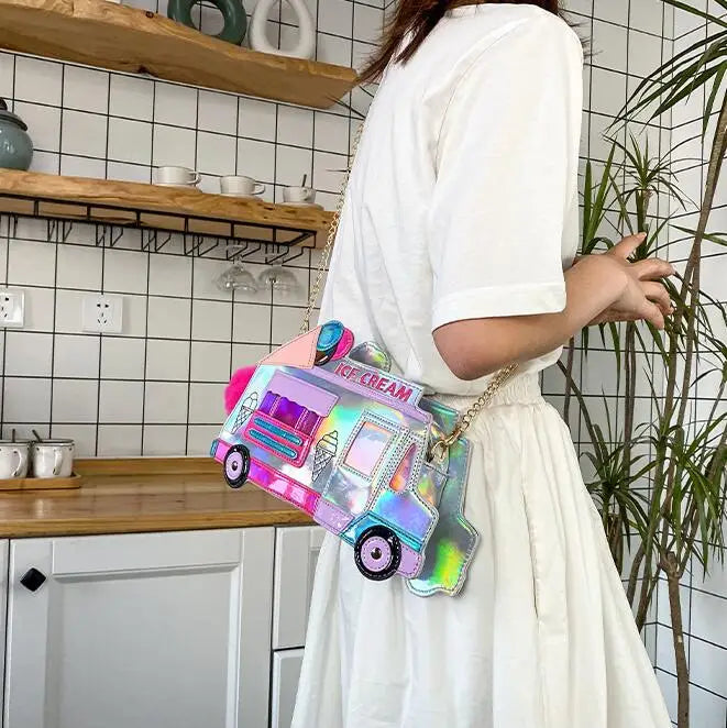 Ice Cream Cart Shoulder Bag Fun Mini Messenger Bag