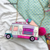 Ice Cream Cart Shoulder Bag Fun Mini Messenger Bag