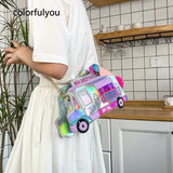 Ice Cream Cart Shoulder Bag Fun Mini Messenger Bag