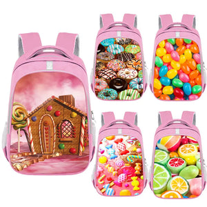Ice Cream Donuts Candy Backpack for Girls School Bags Women Rucksack