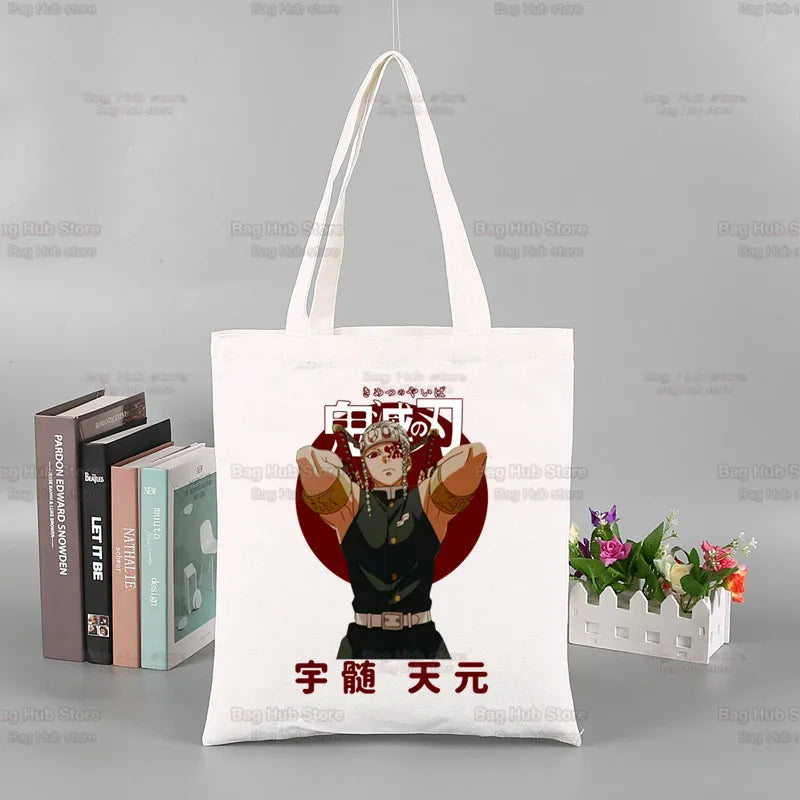 Demon Slayer Tengen Uzui Shopping Bag Anime Jute Cotton Reciclaje