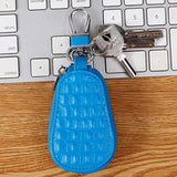 Leather Car Key Case Holder Cover Crocodile Grain Mini Bag Keychain Wallet Pouch