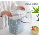 Linen Lunch Box Bag Drawstring Insulation Fresh Picnic Portab