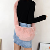 Mink Fur Dumpling Crossbody Bag Women Light Weight Messenger Bag