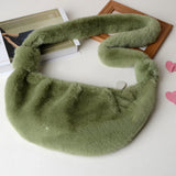Mink Fur Dumpling Crossbody Bag Women Light Weight Messenger Bag