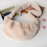 Mink Fur Dumpling Crossbody Bag Women Light Weight Messenger Bag