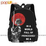 Samurai Japanese Girl Blood Moon Backpack Large Capacity Vintage