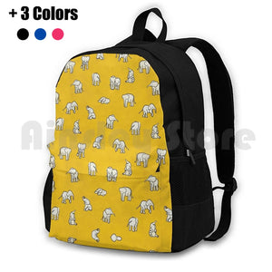 Indian Baby Elephants Yellow Pattern Outdoor Hiking Backpack
