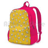 Indian Baby Elephants Yellow Pattern Outdoor Hiking Backpack