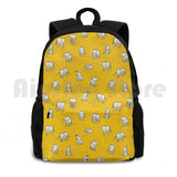 Indian Baby Elephants Yellow Pattern Outdoor Hiking Backpack