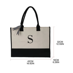 Personalized Canvas Tote Shopping Bag with Inner Cotton Lining
