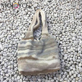 Plush Shoulder Bag Large Capacity Soft Handle for Autumn Winter