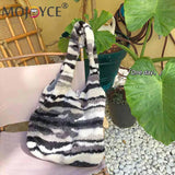 Plush Shoulder Bag Large Capacity Soft Handle for Autumn Winter