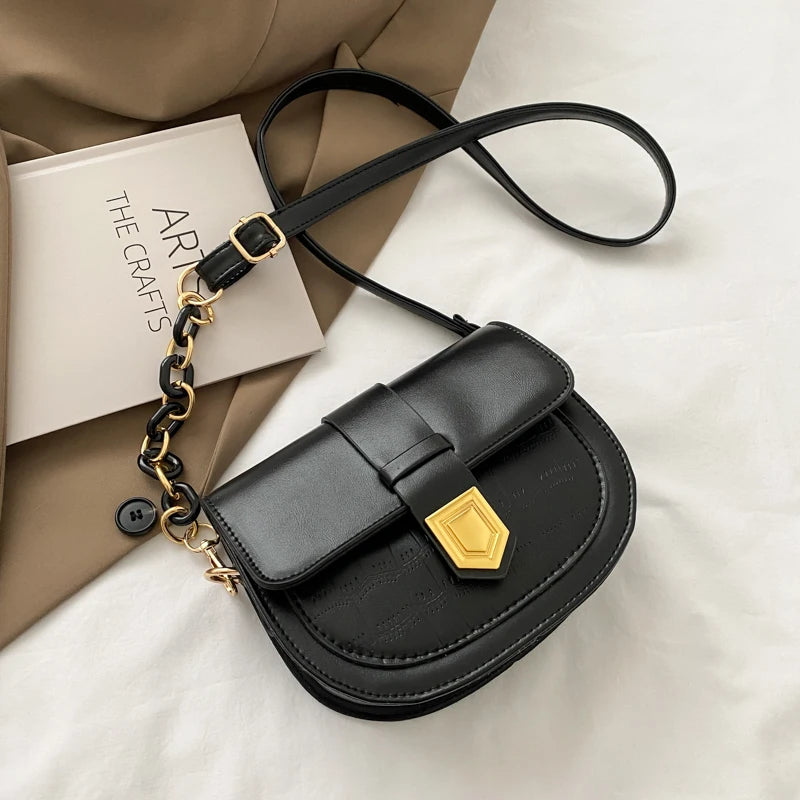 Streetwear Shoulder Bag Women Crossbody Leather Saddle Vintage All-match