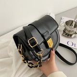 Streetwear Shoulder Bag Women Crossbody Leather Saddle Vintage All-match