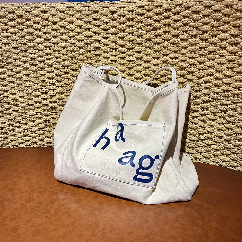 Canvas Bag Women's Large Capacity Shoulder Bag Casual Tote Bag