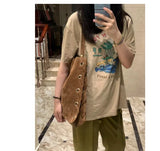 Suede Rivet Motorcycle Shoulder Bag