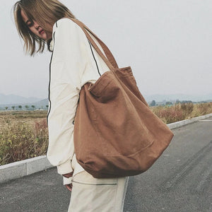 Canvas Shoulder Bag Large Capacity Eco Tote Shopping Bag