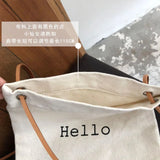 Ins Hello Letter Print Canvas Messenger Bags