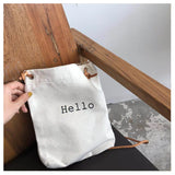 Ins Hello Letter Print Canvas Messenger Bags