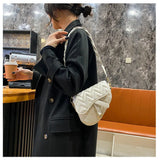 Ins Solid Embroidery Thread Saddle Bag Women's Adjustable Shoulder Strap