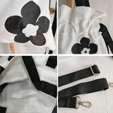 Floral Canvas Shoulder Bag Large Capacity Totes Cross Body Shopping