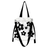 Floral Canvas Shoulder Bag Large Capacity Totes Cross Body Shopping