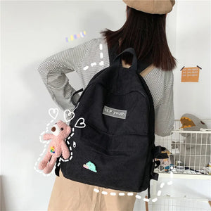 High Corduroy Women Backpack Female College Student Backpacks Junior High School