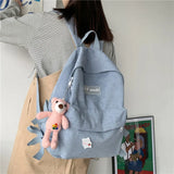 High Corduroy Women Backpack Female College Student Backpacks Junior High School