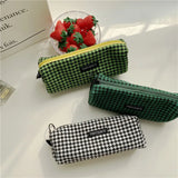 Houndstooth Cosmetic Bag Zipper Small Storage Girls Pencil Case Makeup Bags