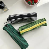 Houndstooth Cosmetic Bag Zipper Small Storage Girls Pencil Case Makeup Bags