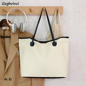 Large Capacity Shoulder Bag Women Canvas Totes All-match Storage Pouch