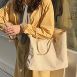 Large Capacity Shoulder Bag Women Canvas Totes All-match Storage Pouch