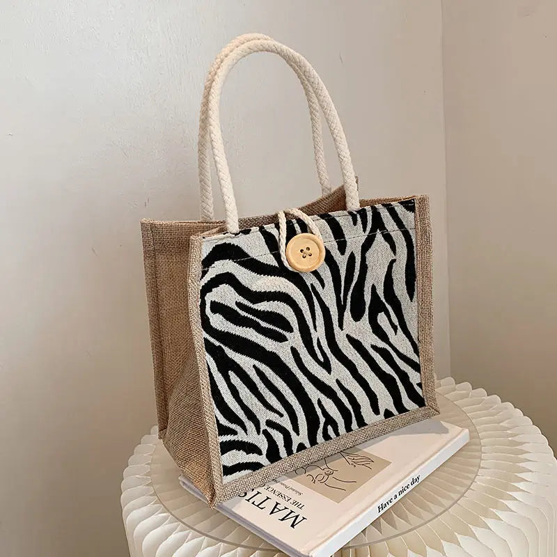 Ins Lunch Bags for Women Houndstooth Small Lunch Bag Food Storage Tote Bag