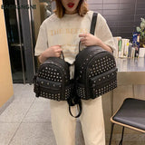 Mini Campus Schoolbag Rivet Backpack for Girls