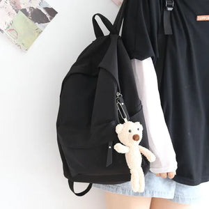 Ins Solid Backpack Female Harajuku Bag Middle School Students
