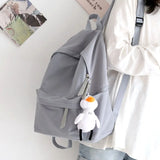 Ins Solid Backpack Female Harajuku Bag Middle School Students