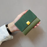 Ins Solid Women Wallets Short Mini Wallet Leather Button Coin Purse Lady
