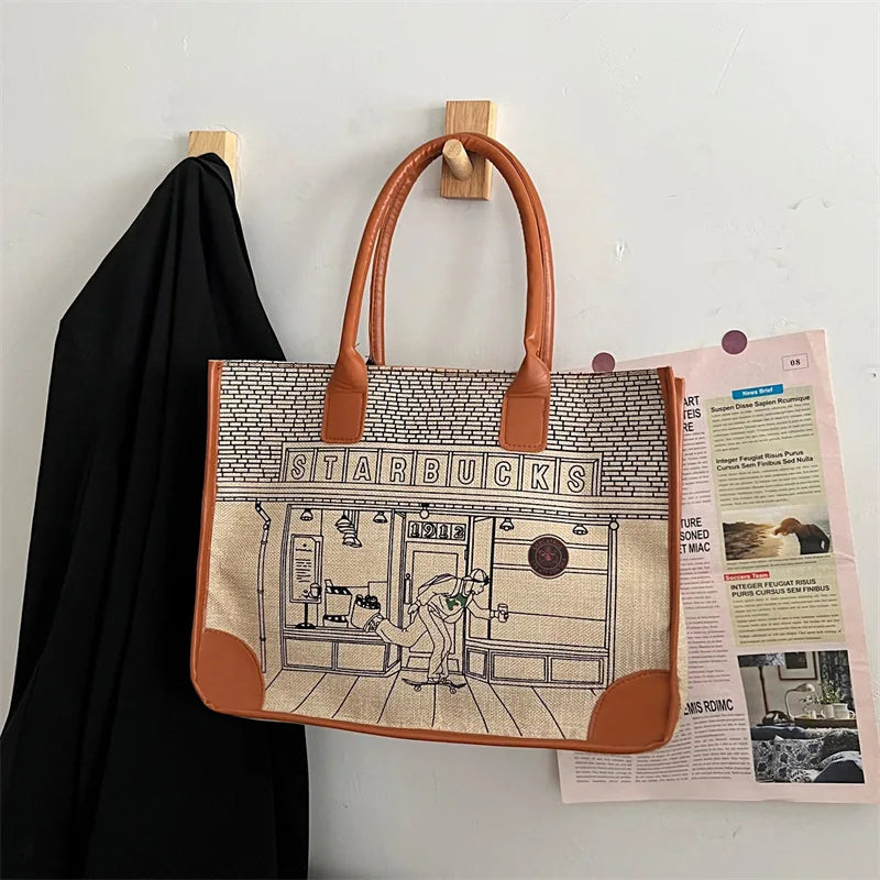 Canvas Tote Bag Women Handbags Shoulder Bag Underarm Capacity
