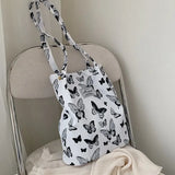 Leopard Print Canvas Shoulder Bag for Girls