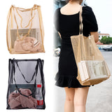 Ins Transparent Protable Mesh Shopping Bag Large-capacity Beach Mesh Bag